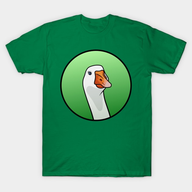 Goose Head in Green Circle T-Shirt by BoombasticArt